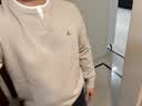 Navigare意大利小帆船假两件圆领毛衣男士秋季华夫格复古休闲通勤针织衫 知更雀灰 M 实拍图