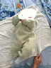婧麒（JOYNCLEON）婴儿衣服秋冬连体衣纯棉新生儿季男女宝宝夹棉保暖对开哈衣服爬服 中开星月苍绿 73cm 【6-9个月，体重7.2-9kg】 实拍图