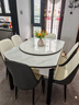 铭府世臻餐桌家用加厚岩板餐桌椅组合方圆两用餐桌813#【1.35米】一桌六椅 实拍图