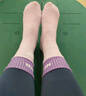 杜威克瑜伽袜子专业防滑舞蹈普拉提中长筒运动袜假两件款2双装黑+紫 实拍图
