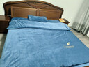 南极人（Nanjiren）牛奶绒四件套防静电双面绒亲肤裸睡被套200x230cm四件套床上用品 轻羽-宾利蓝【双面暖绒 防静电】 1.8m四件套- 床单款 被套200*230cm 实拍图