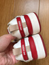 江博士秋季简约拼色板鞋 男女儿童学步鞋 时尚休闲儿童运动鞋 米/红 26 脚长约15.6-16.1 实拍图