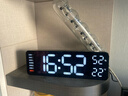 LED数字电子钟简约创意多功能时钟长方形大字体闹钟可挂可立钟表 黑壳白灯（中文版面） 实拍图