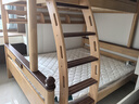 林氏家居全实木上下床上下铺儿童床双层子母床高低床加宽双人LH064A1可选 爬梯款|原木色|可变双床+床垫+书架 1.5x1.9米 实拍图