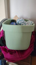 爱之橙洗澡篮浴筐手提洗漱篮子浴室卫生间沐浴洗浴塑料置物篮收纳筐挂篮 【翡翠绿】小号 实拍图