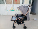 豪威 婴儿推车可坐可躺双向超轻便折叠伞车宝宝0-3岁手推车小孩儿童车 亚麻灰+奢华款+橡胶轮+全功能 实拍图