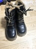 达芙妮秋冬真皮马丁靴女2025最新款厚底增高英伦风短靴加绒加厚雪地靴女 黑卡其【超厚绒】 37 实拍图