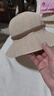 桂岐遮阳帽子女款春夏渔夫帽可折叠时尚显年轻遮阳帽编织草帽 皮扣小礼帽【米白色】 实拍图