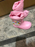 牧萌儿童雨鞋男童女童防水立体宝宝防滑耐磨卡通雨靴 粉色独角兽 17码 实拍图