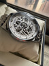 冠琴（GUANQIN）手表男士机械表雕花系列全自动镂空夜光防水商务瑞士品质国潮腕表 网带银色白面 实拍图