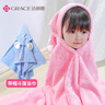 洁丽雅儿童浴巾带帽斗篷新生婴儿洗澡比棉纱布柔软吸水宝宝浴袍 (70*140cm)绿色考拉 实拍图