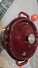 京东京造 珐琅锅 铸铁汤锅炖锅微压海鲜锅煮锅煲汤乔迁礼物 24cm珊瑚红 实拍图