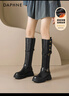 达芙妮长筒靴子女2025新款秋冬爆款牛仔靴高筒巨好看加绒骑士长靴 实拍图