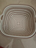 双层洗菜盆沥水篮水果盘吐骨碟客厅家用厨房洗水果篮子 圆角中号灰白【沥水网加盆】 实拍图