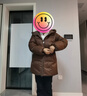 艾莱依鹅绒羽绒服女气质时尚短款抽绳收腰连帽外套冬 蜜茶棕155 实拍图