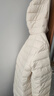 雅鹿羽绒服女士轻薄秋羽绒连帽简约纯色修身保暖短款外套 米白 170  实拍图