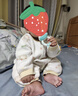 夹棉连体衣40克薄棉秋冬款宝宝哈衣新生儿衣服保暖长袖爬爬服 粉红蝴蝶结AZ-3 59cm 实拍图