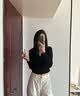 森马（Semir）长袖t恤女半高领木耳边抓绒发热紧身弹力内搭秋冬基础百搭打底衫 实拍图