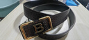 男士腰带鳄鱼纹皮带无牙自动扣字母B年轻时尚潮流百搭休闲商务 金边咖贴皮鳄鱼纹+咖鳄鱼带身 120cm 实拍图