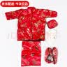 九孝堂中元节七月半清明寒衣祭祀用品纸衣服男女纸衣烧纸送全套用衣服棉衣高档套装加大布料加棉加厚明日送达布料鞋 男款-黑色5件套长裤版+厚棉被3件套* 实拍图