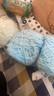 幻雾粗毛线diy围巾手工编织冬季加厚围脖礼物送男女朋友 手织小熊围巾 玉桂兔-3团天蓝白+编织神器 实拍图