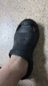 稻草人洞洞鞋男士钓鱼凉鞋工装户外穿运动大码防滑涉水沙滩拖鞋黑 42-43 实拍图