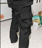 Homlean美式机能伞兵工装裤男秋冬加绒保暖阔腿休闲加厚长裤S6603黑色L 实拍图