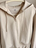 优衣库女装快干休闲拉链连帽外套长袖运动卫衣开衫479603 30 浅米色 XL /165/92A 实拍图