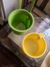 可挂式水槽沥水篮家用厨房水槽分离食物残渣过滤篮水果清洗滤水篮 绿色+黄色【一按即倒/不脏手】大号 实拍图