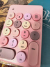 B.O.W航世 K155B 无线蓝牙数字小键盘 财务会计办公 复古圆帽 外接笔记本台式通用键盘 幻彩粉 实拍图