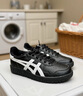 亚瑟士ASICS板鞋男鞋女鞋休闲鞋百搭舒适透气复古时尚运动鞋 JAPAN S 黑色/白色 40.5 实拍图