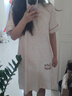 紫色花语【带胸垫防尴尬】睡衣睡裙夏季女可外穿牛奶丝清凉家居服乳白色M 实拍图