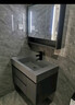欧帝奴（OUDINU）智能浴室柜洗脸洗手岩石一体台盆柜组合轻奢卫生间洗漱台组合柜 水墨灰100智能+岩石一体盆 实拍图