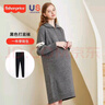 费雪（Fisher-Price）孕妇装2025新款秋冬季连衣裙子针织毛衣卫衣外套大码上衣套装冬装 灰色连衣裙+加绒打底袜 均码 实拍图