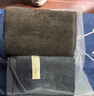 洁丽雅（Grace）7A级抗菌纯棉毛巾 柔软吸水新疆长绒棉洗脸巾3条装 蓝+白+咖 实拍图