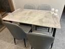 初屋 餐桌 岩板餐桌椅组合意式轻奢长方形餐桌椅组合家用餐厅吃饭桌子 意大利灰亮面-101皮椅 1.2米一桌四椅 实拍图