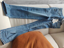 GXG男装 经典水洗直筒牛仔裤男长裤2023年冬季 深蓝色0 170/M  实拍图