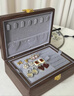 梵瀚实木首饰收纳盒新婚礼物轻奢高档黄金珠宝项链饰品盒圣诞节礼物 悦枝双层 无锁 灰绒布 黑胡桃木 实拍图