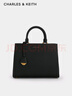 CHARLES&KEITH吊牌大容量托特包手提单肩送妈妈包包女包生日礼物CK2-50160152 Black黑色 L 实拍图
