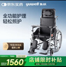 鱼跃(yuwell)手动轮椅车H008B全躺护理带坐便盆餐板钢管手动折叠老人 实拍图