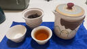 瓷牌茗茶具（cipaiming teaset）旅行茶具套装户外便携式陶瓷快客杯一壶四杯办公室功夫茶壶泡茶 月白《古茗》一壶三杯+黄皮包 实拍图