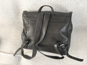 裘真【宋佳同款】植鞣羊皮信使双肩包大容量上班通勤休闲背包新款 黑色-大号 实拍图