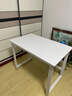 馨美凯电脑桌台式家用简易书桌办公桌简约现代工作台租房卧室学习写字桌 【单桌1.6cm厚桌面】白架+暖白色 长100cm*宽60cm*高74cm 实拍图