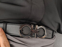 菲拉格慕（Ferragamo）腰带男士商务双面板扣皮带牛皮 3.5CM宽 七夕节礼物 送男友礼盒装 黑棕荔枝纹/枪色扣679710-689134 实拍图