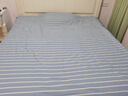 洁丽雅（Grace）四件套 A类抗菌面料全棉亲肤 100%纯棉AB版 1.5/1.8M床 条纹兰 实拍图