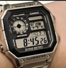 卡西欧（CASIO）手表小方块 休闲钢带防水小银表AE1200学生男士手表电子表日韩表 AE-1200WHD-1AVDF 实拍图