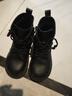 百丽童鞋冬季儿童靴子女童时尚皮靴宝宝保暖加绒马丁靴 黑色32码 实拍图