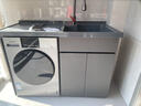 希尚可定制洗衣机柜加厚蜂窝铝切角阳台柜滚筒洗衣机伴侣石英石洗衣柜 130cm灰色右盆【白盆备注】 实拍图