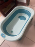 劳可里尼（NOCOLLINY）婴儿洗澡盆可折叠 儿童浴盆大号可坐可躺 宝宝洗澡桶新生儿童用品 【数显感温-送货上门】晨曦绿 实拍图