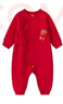 巴拉巴拉童装婴儿连体衣新生儿宝宝满月爬服夹棉加厚萌趣男童女童婴童衣服 喜乐红色调 66cm 实拍图